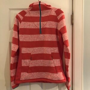 Striped Thermal Layering Fleece Active Top Hoodie